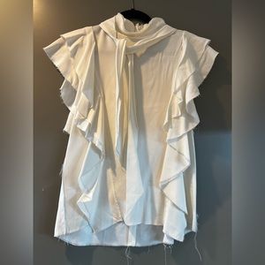 Lanvin white crepe top